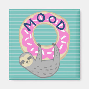 Imán Moda de Donut Trendy Sloth & Pink Iced