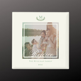 Imán Moda de regalo de Navidades con monograma fotográf