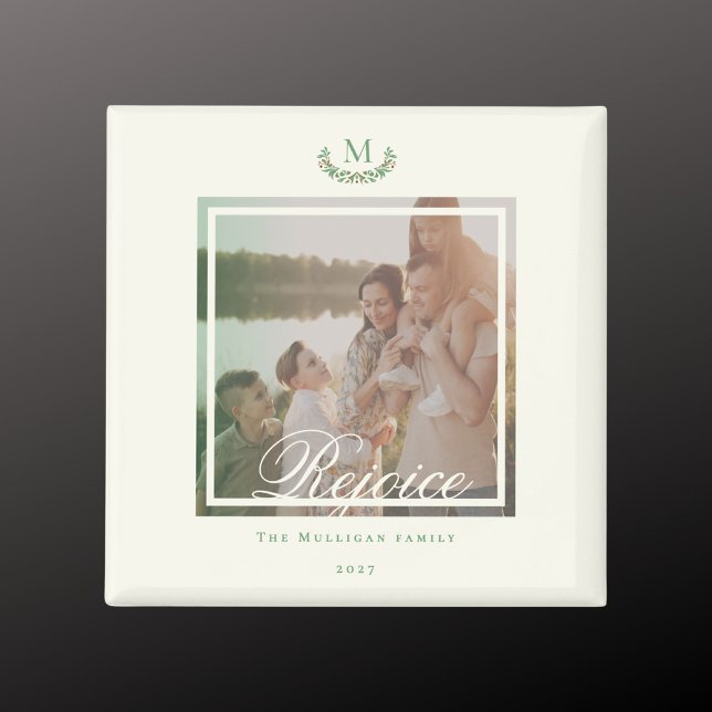 Imán Moda de regalo de Navidades con monograma fotográf (Subido por el creador)