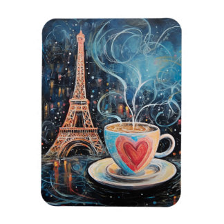 Imán Moda Eiffel Tower Heart Cafe Chalk París
