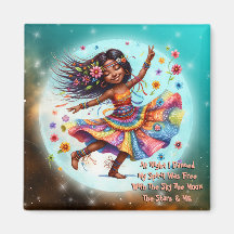 Moda Hippie De Colorful-Me Moon Dance Magnet