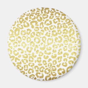 Imán Moda Leopardo Blanco Oro Moderno Jaguar Cheetah