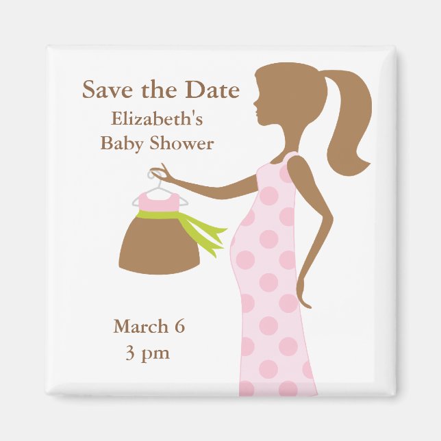 Imán Moda Mamá para ser Baby Shower Guardar los imanes  (Frente)