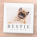 Imán Moda minimalista moderna Mascota Bestie BFF Foto<br><div class="desc">El diseño se compone de tipografía divertida y lúdica con fuentes sans serif y serif. Añadir una foto personalizado.</div>