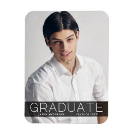 Imán Moda moderna 1 Invitación de foto graduada