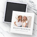 Imán Moda moderna Mejor Amigos Foto de BFF<br><div class="desc">El diseño se compone de tipografía divertida y lúdica con fuentes sans serif y serif. Añadir una foto personalizado.</div>