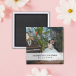 Imán Moda moderna: Pareja Minimalista de fotos favorece<br><div class="desc">Moda moderna Minimalista pareja foto matrimonio favorece el imán</div>