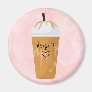 Imán Moda personalizada Café helado rosado de moda
