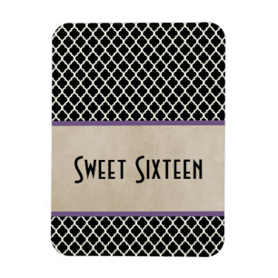 Imán Moda Quatrefoil Sweet 16 Magnet, Purple