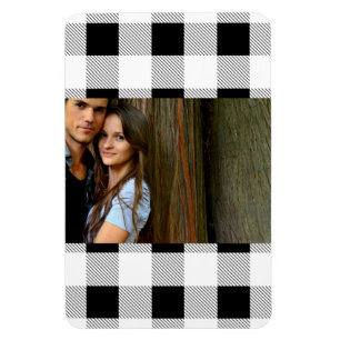 Imán moda rústica de granjas de madera negra y blanca