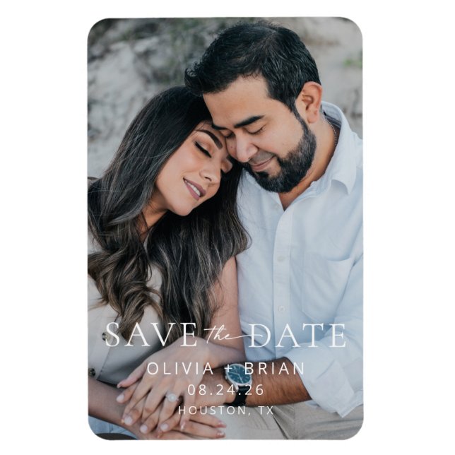 Imán Moda + Simple Modern Save the Date Magnet (Vertical)