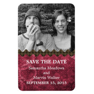 Imán Moda Steampunk Photo Save the Date Magnet, rosa