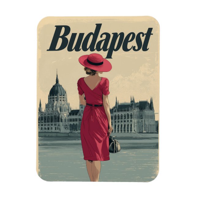 Imán Moda vintage de Budapest (Vertical)