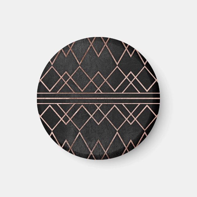 Imán Moda y elegantes trángulos geométricos Rosa de oro (Frente)