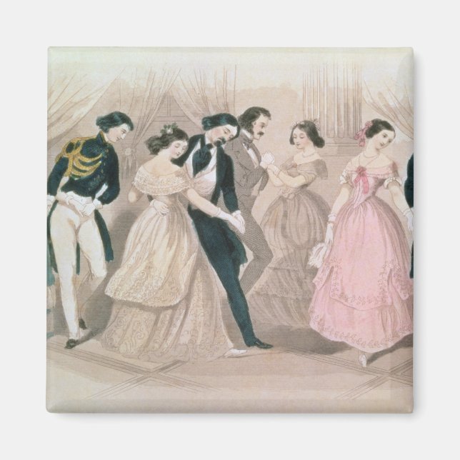 Imán Modas de la Polka, del libro de la Dama de Godey (Frente)