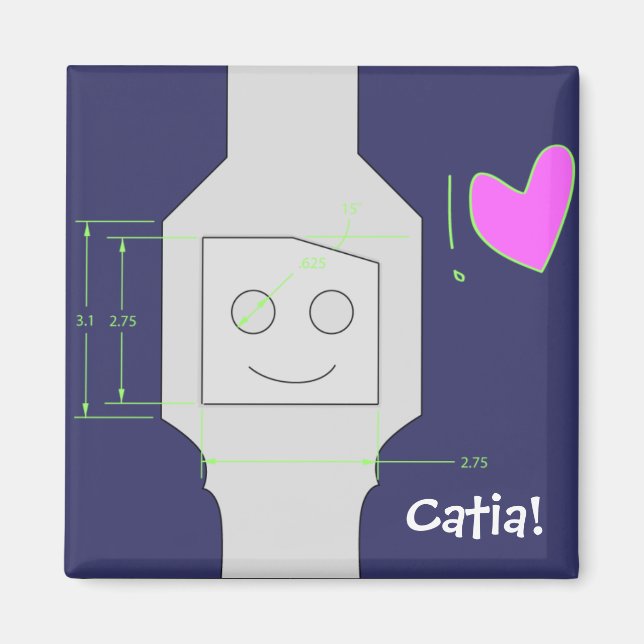 Imán Modelado Catia (Frente)