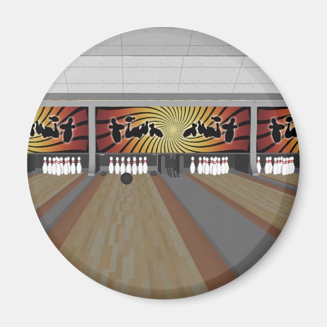 Imán Modelo 3D: Calle Bowling: (Frente)