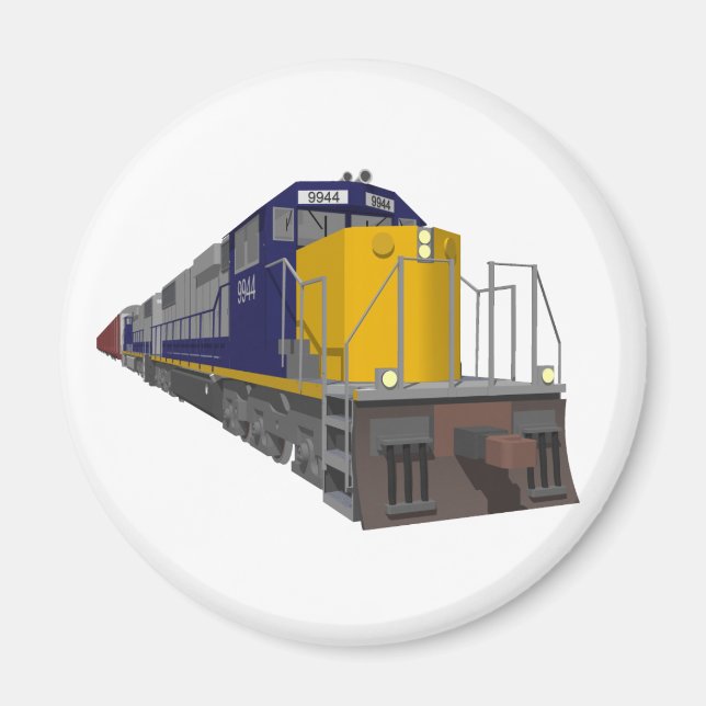 Imán Modelo 3D: Tren de Carga: Ferrocarril: (Frente)