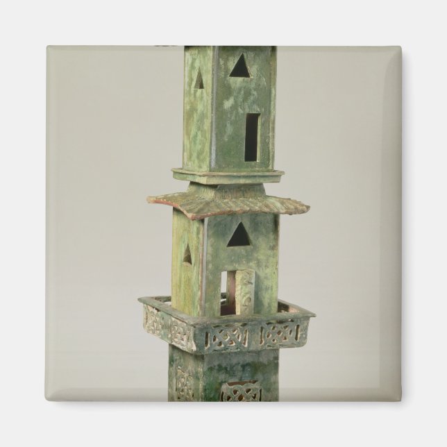Imán Modelo acristalado verde de una torre (Frente)