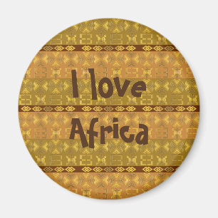 Imán modelo africano étnico con los simbols de Adinkra