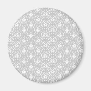 Imán Modelo blanco y gris elegante. Damasco
