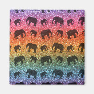 Imán Modelo brillante del purpurina del elefante del