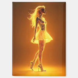 Imán Modelo de fantasía radiante luminoso dorado respla