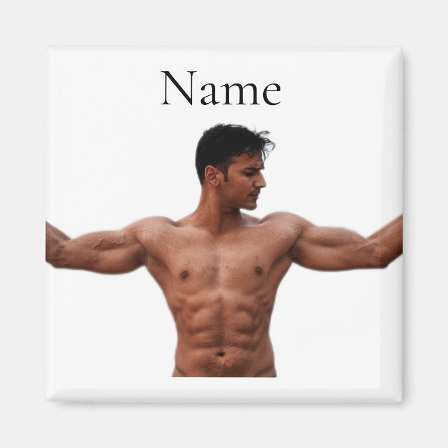 Imán Modelo de fitness masculino Thunder_Cove (Frente)