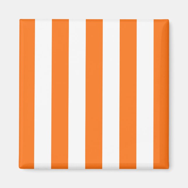 Imán Modelo de franjas XL blanco Naranja de calabaza (Frente)