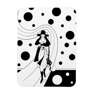 Imán Modelo de pasarela retro, moda art déco vintage