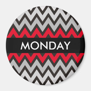 Imán Modelo de ZIGZAG - gris blanco negro + su idea