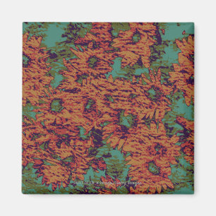 Imán Modelo del camuflaje del girasol y de la hoja