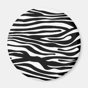 Imán Modelo del estampado de zebra - blanco y negro
