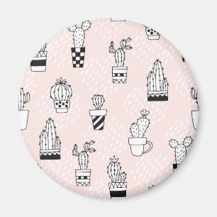 Imán Modelo dibujado mano linda del cactus