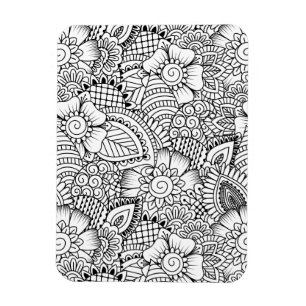 Imán Modelo floral del Doodle