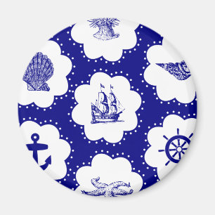Imán Modelo náutico del azul marino y blanco