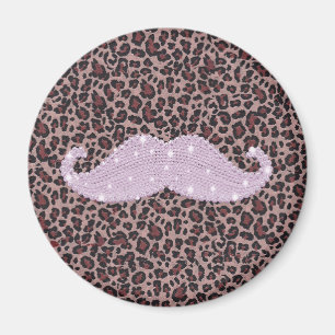 Imán Modelo rosado divertido del bigote y del estampado
