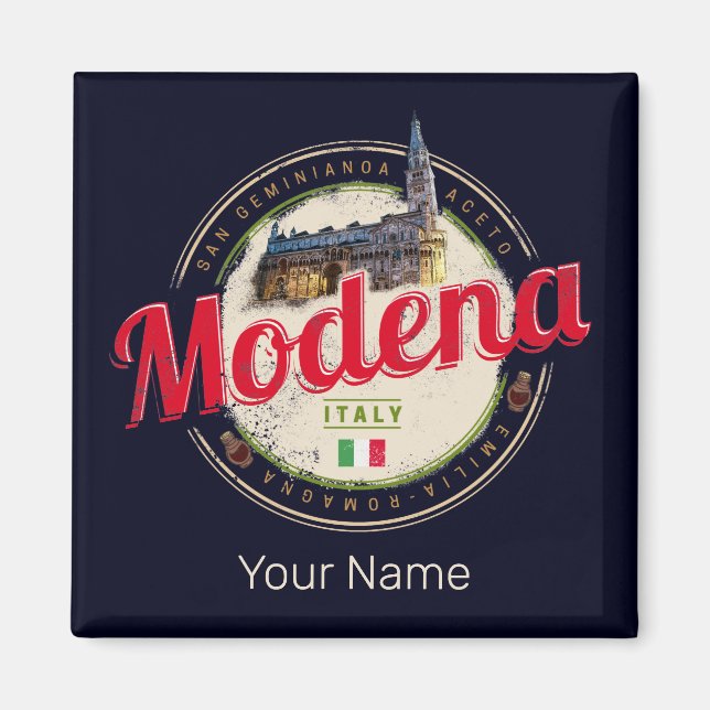Imán Modena Emilia-Romagna Balsamic Italia Souvenir (Frente)