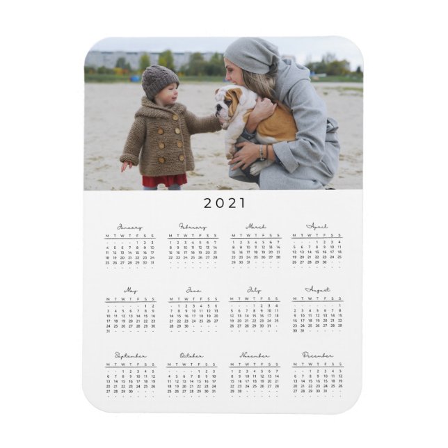 Imán Modern 2021 Photo Calendar Magnet (Vertical)