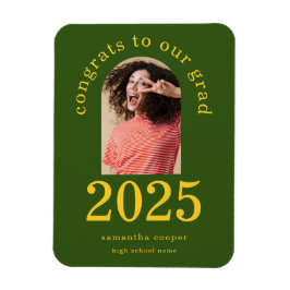Imán Modern Arch Photo 2024 Grad Green Invitación