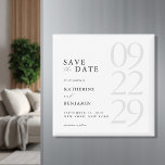 Imán Modern Black and White Minimalist Wedding<br><div class="desc">Easily personalize your wedding save the date cards with this editable template. Features minimal elegant typography design in black and white color.</div>