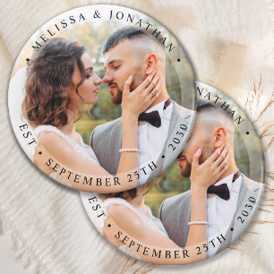 Imán Modern Bride Groom Simple Photo Boda