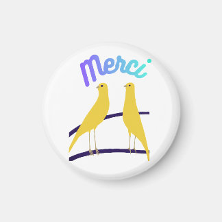 Imán Modern Canary & "Merci" - Japandi Style Art