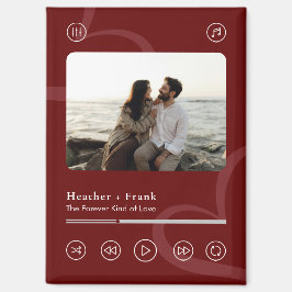 Imán Modern Elegant Chic Music Player Photo Valentine's