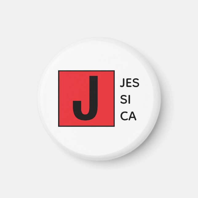 Imán Modern Elegant Plain Professional Name Monogram (Frente)