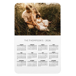 Imán Modern Family Photo 2026 Calendario 12 meses