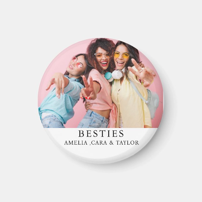 Imán Modern Friend Collage Photos Simple (Frente)