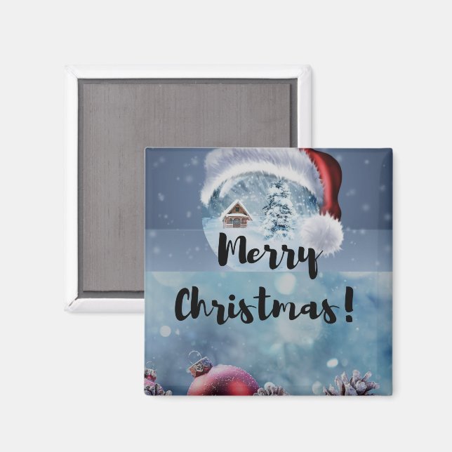 Imán Modern funny cute Christmas reindeer      (Anverso/Reverso)