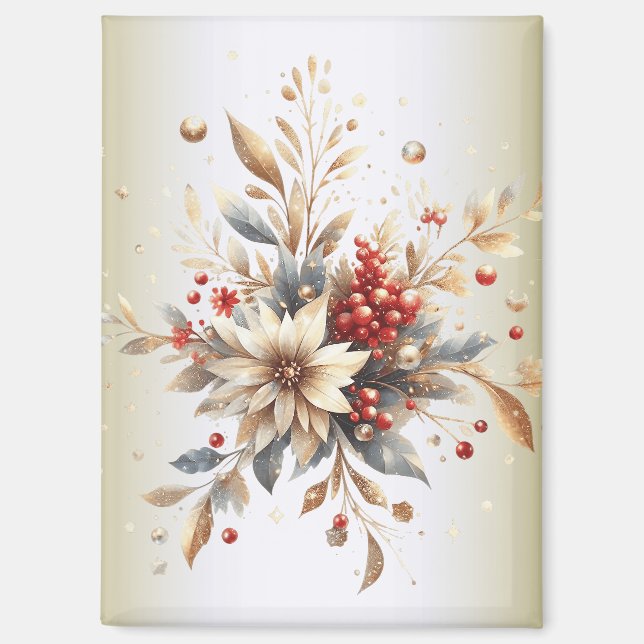 Imán Modern Holiday Flowers Magnet (Anverso)