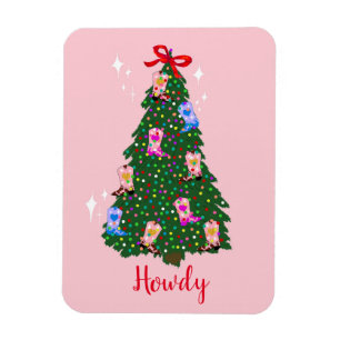 Imán Modern Howdy Cowgirl Western Boots Navidades